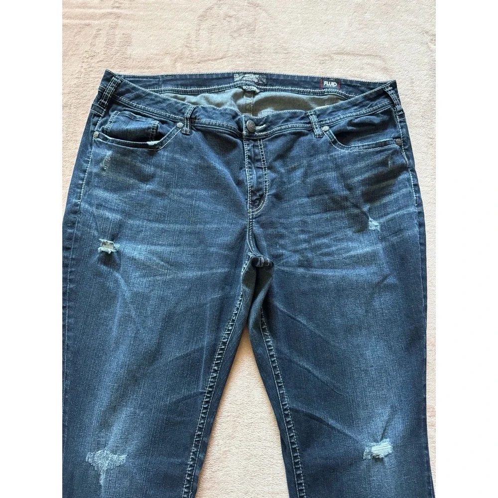 Silver Jeans Womens Boyfriend Distressed Blue Denim‎ Jean Sz 24